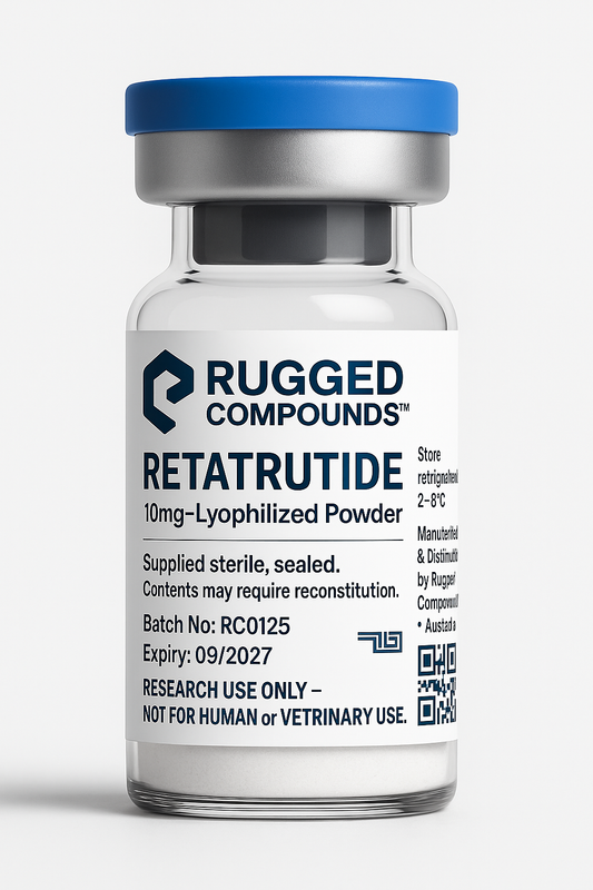 Retatrutide 10mg Vial – Rugged Compounds™ Research Peptide